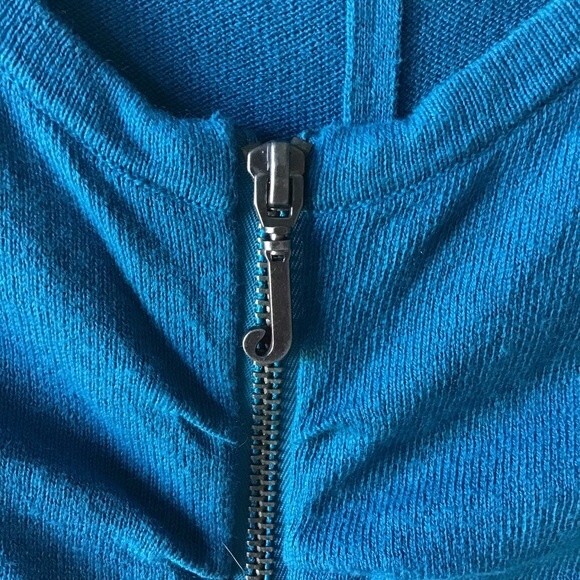 Juicy Couture Cardigan Zip-Up Teal Size Petite - Picture 3 of 5